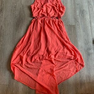 Forever 21 Coral Asymmetrical Dress
